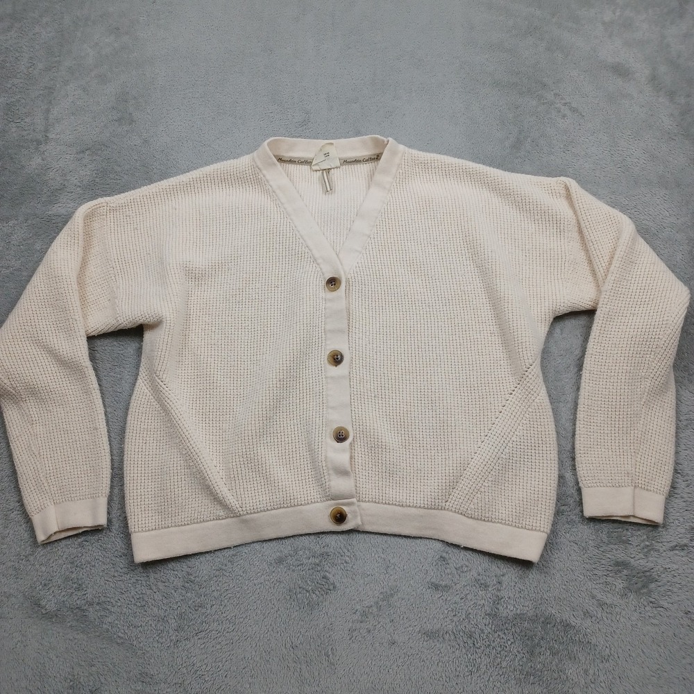 Kuhl Sweater Womens Large Beige Cardigan Knit Button Up Wool Blend Outdoor